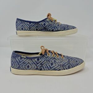 Keds Tribal Metallic Blue Gold Womens Size US 6 EU 36 WF52474 Lace Ups